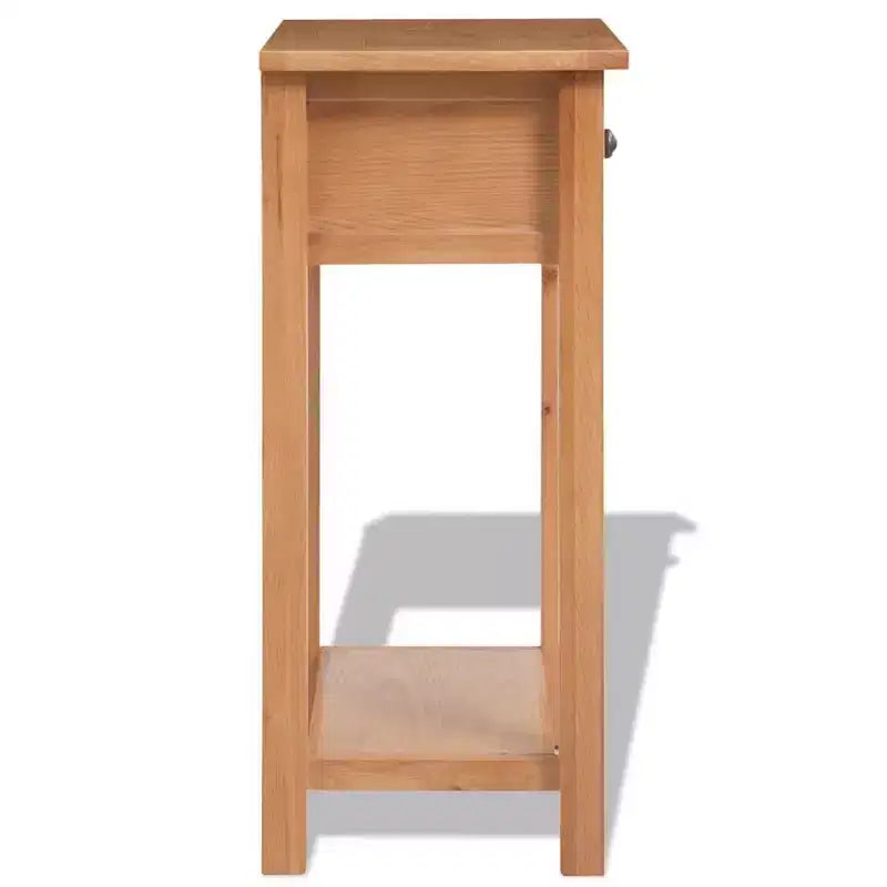 Console Table, Solid Oak & Engineered Wood, 19.7x12.6x29.5, Brown