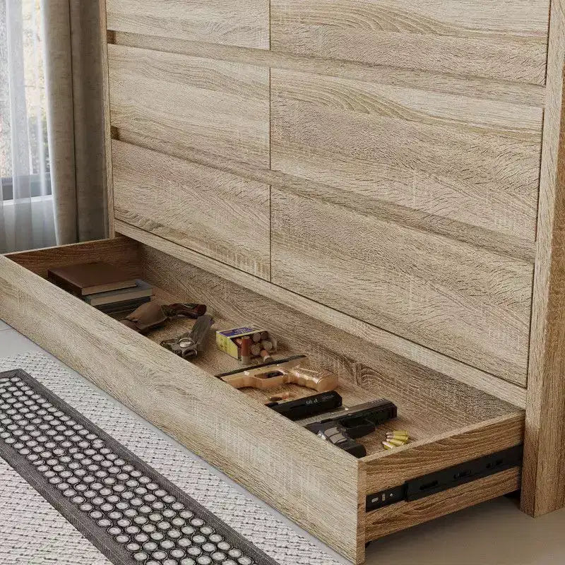 Rolling Storage Cabinet, 9-Drawer with Flip-Top Hidden Compartments & Foot-Activated Drawer, Living Room Organizer Dresser