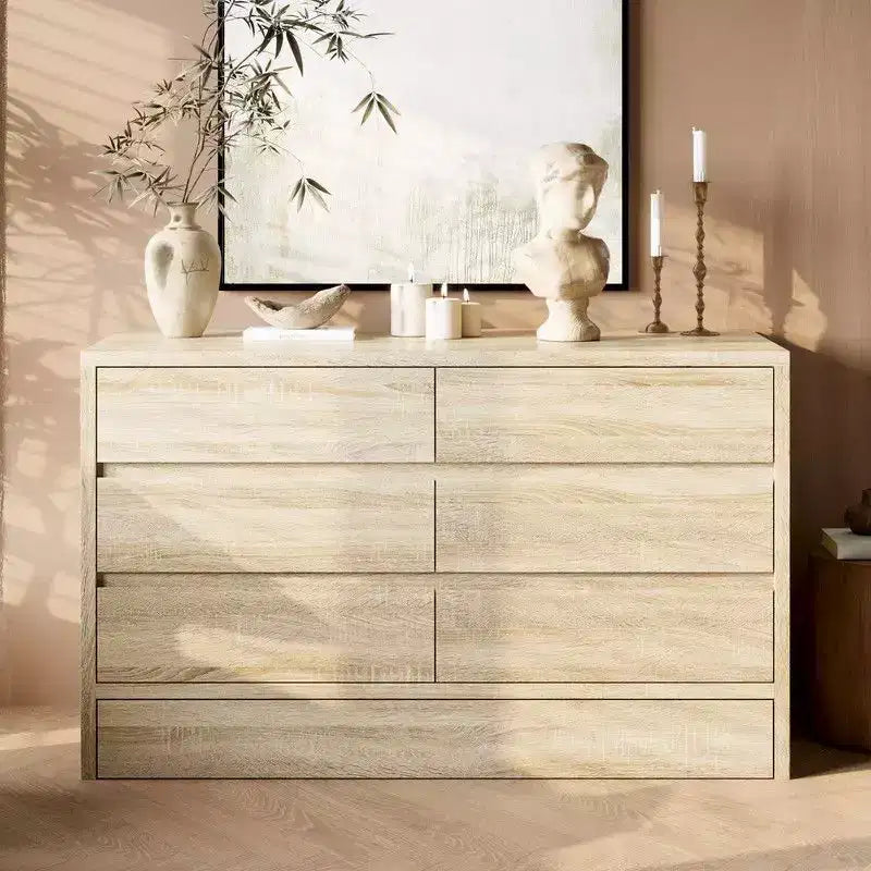 Rolling Storage Cabinet, 9-Drawer with Flip-Top Hidden Compartments & Foot-Activated Drawer, Living Room Organizer Dresser