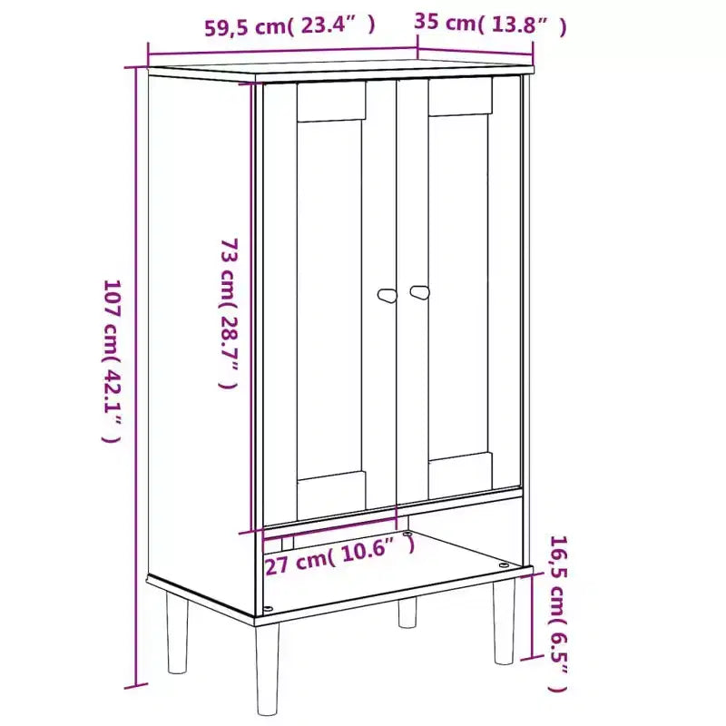 Shoe Cabinet Accent Storage Organizer, Rattan Look Solid Pine Wood
