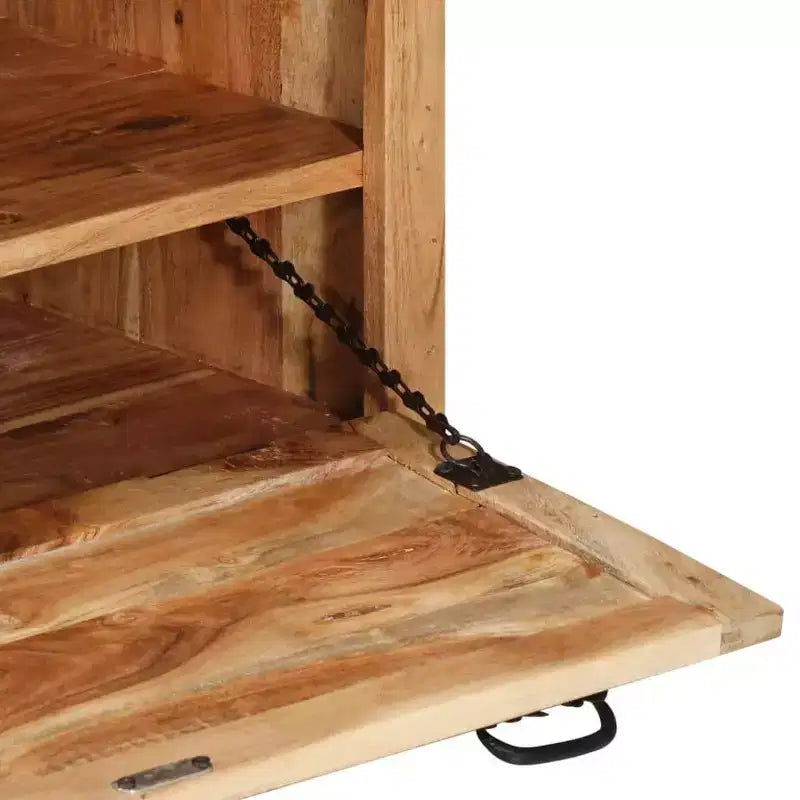 Shoe Storage Bench, Natural Solid Acacia Wood